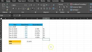 Holding Period Return on a Stock Intuition and Example in Excel [upl. by Herahab977]