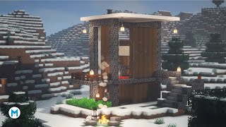 ⚒️ Minecraft  How to Build a Cozy Winter Cabin  Survival Cottage [upl. by Eyatnod171]