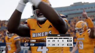 WEEK 6 LEHIGH MOUNTAIN HAWKS 32  UTEP MINES 22 [upl. by Firooc]