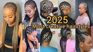 Most creative cornrows hairstyles every hair stylist must see  zigzag cornrows braids hairstyles [upl. by Yarahs]