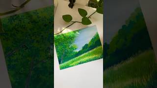 Ghibli Landscape Painting easypainting drawing studioghibli painting gouache easydrawing art [upl. by Hidie]