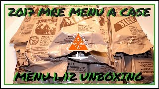 MRE Menu A Case Unboxing Menus 112 US Military Rations 2017 [upl. by Airtemed681]