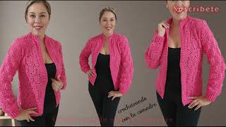 ❤SACOCHAQUETA MAGNOLIAS A CROCHET PARTE2 FACIL Y RAPIDO CON LA COMADRE [upl. by Eiram489]