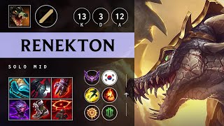 Renekton Mid vs Irelia Legendary  KR Master Patch 1419 [upl. by Suaeddaht]