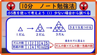 小5【表を使って考えよう（1）】「少ない場合から調べる」 ノートに書こう！ [upl. by Asilanna436]