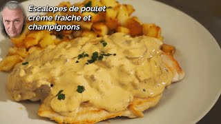 Escalopes de poulet à la crème et champignons [upl. by Eidde]