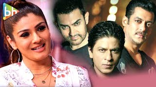 Raveena Tandon’s EXCLUSIVE Khan Quiz  Shah Rukh Khan  Salman Khan  Aamir Khan [upl. by Ivanah]