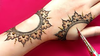 Back hand mehndi design  easy stylish mehndi design  mehndi ka design  mehndi  mehandi design [upl. by Ayanal7]