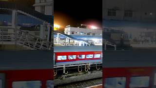 Train crossing at night 🚂 express train station railway ytshorts shyamhembram [upl. by Yllim915]