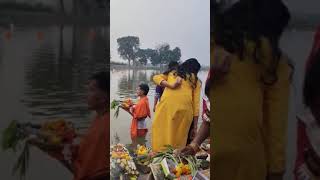 Chhathi maiya puja Dhanpuri shortsyugal v vlogsyoutube shortsyt studioamazing shorts [upl. by Ylram]