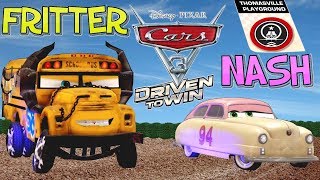 CARS 3 DRIVEN TO WIN MISS FRITTER VS LOUSE NASH THOMASVILLE PLAYGROUND BATTLE RACING VIDEO GAME [upl. by Enelloc675]