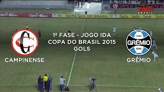 Gols  Campinense 1 x 2 Grêmio  Copa do Brasil  01042015 [upl. by Rubenstein455]