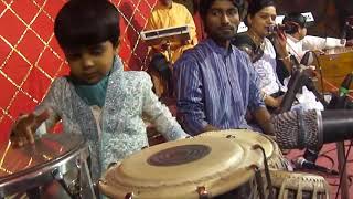 SOHAM GORANE CHILD TABLA ARTIST PLAYING TABLADHOLKIKACHHI DHOL ON SAIBHAJAN PROGRAM GOKAK KARNATAK [upl. by Ajuna]