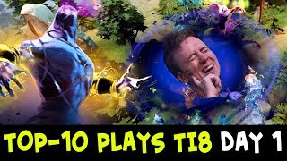 TOP10 plays of The International 2018 — Day 1 [upl. by Hterrag473]