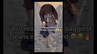 Bros got the baggiest jeans in the universe😂funny funnyvideo funnyshorts music [upl. by Johny349]