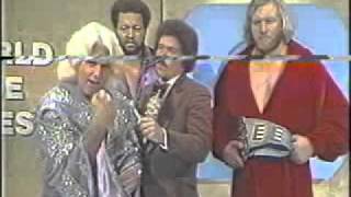 NWA World Wide Wrestling 1979  Ric Flair Ernie Ladd Big John Studd promo [upl. by Radnaskela]