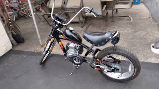 4stroke Schwinn Stingray Chopper motorized bike [upl. by Roswell647]