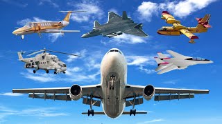 Aircraft Compilation  Airplanes for kids  Picture Show  Fun amp Educational Learning Video [upl. by Letsyrhc]