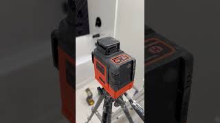 The key to laying herringbone subway tile Laser level from amazon Black subway tile [upl. by Skier617]