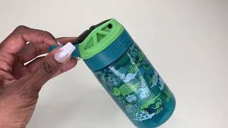 Contigo Aubrey Kids Water Bottle Review  SpillProof Dinos amp Sharks 2Pack for Ages 3 [upl. by Anileh]