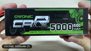 Take A Glimpse At Ovonic 5000mAh 2S 50C Lipo Battery [upl. by Odarbil922]