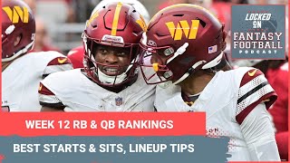 Fantasy football Week 12 RB and QB rankings BEST starts for your lineups sleepers sits and busts [upl. by Akiem365]