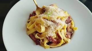 TAGLIATELLES CARBONARAfood cooking recipe cheese yummy cuisine [upl. by Pamella]