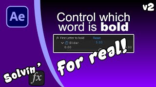 Partial Bold Text using After Effects expressions  UPDATED [upl. by Ilarrold]