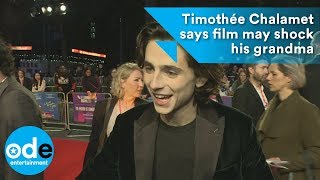 Timothée Chalamet says film may shock his grandma [upl. by Otrebmuh748]