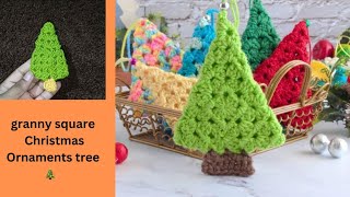 granny square Christmas Ornaments tree for beginners crochet christmasornaments [upl. by Enenstein975]