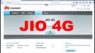 JIO 4G APN SETTINGS HUAWEI ROUTER [upl. by Ardnoik]