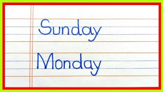 Days Of The Week  Sunday Monday Ki Spelling  Sunday To Saturday Spelling Writing [upl. by Lemart313]