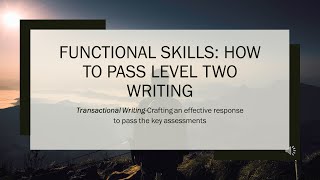 Functional Skills How to pass level Two Writingadulteducation learningenglish writingtips [upl. by Wadsworth]