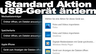 Standard Aktion ändern beim anschließen eines USB Gerätes  zB Festplatte Smartphone uvm [upl. by Adnocahs359]