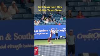 Emil Ruusuvuori Slow Motion Tennis Serve ATP ruusuvuori tennisserve [upl. by Darcey674]