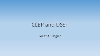 CLEP and DSST information [upl. by Nafri]