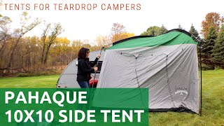 Tents for Teardrop Campers Pahaque 10x10 Side Tent [upl. by Eninaj]