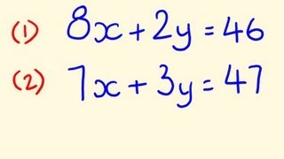 Simultaneous Equations  Example to solve 3 [upl. by Tevlev]