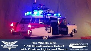 Rotating View of Hot Wheels Elite Ghostbusters Ecto1 with Custom Lights and Sound [upl. by Aay361]