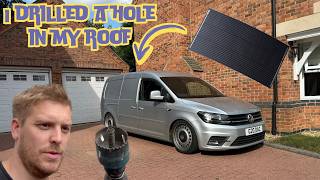 VW Caddy Maxi Solar Panel Install  Mini Camper Build  Episode 4 [upl. by Maclean]