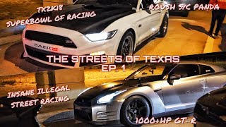 RIDICULOUS 1000HP NITROUS HELLCAT  NASTY TWIN TURBO COBRA TAKES ON 750HP VETTE  TX2K18 [upl. by Hahseram900]