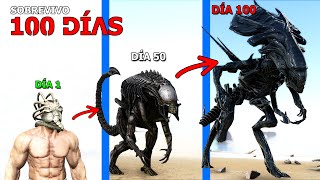 SOBREVIVO como ALIEN 100 DIAS en ARK y EVOLUCIONO EN REINA DINOSAURIO ALIEN para conquistar el mundo [upl. by Drolyag]