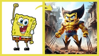 SpongeBob SquarePants as Wolverine Marvel Character 2024 🌟 [upl. by Annazus857]