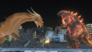 Thermonuclear Godzilla finds and Defeat King Ghidorah in the City [upl. by Ecneitap950]