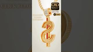 DOLLAR SIGN 💲 PENDANT TRANSFORMING into CAD Production diamond ai jewelry [upl. by Leber]