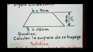 Surface dun trapèze et périmètre dun trapèzeComment calculer la surface  périmètre dun trapèze [upl. by Dazraf25]