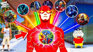 Flash Became Powerful Avenger Using Watch amp Save FranklinShinchan amp Avengers From Thanos In GTA 5 [upl. by Grobe598]