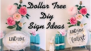 Dollar Tree DIY Signs  Easy Home Decor Ideas [upl. by Serdna]