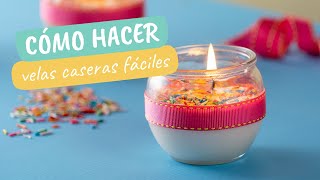 Cómo hacer velas caseras fáciles [upl. by Ahsillek]