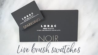 LORAC PRO Palette Noir  Live FingerBrush Swatches amp Review [upl. by Anairuy215]